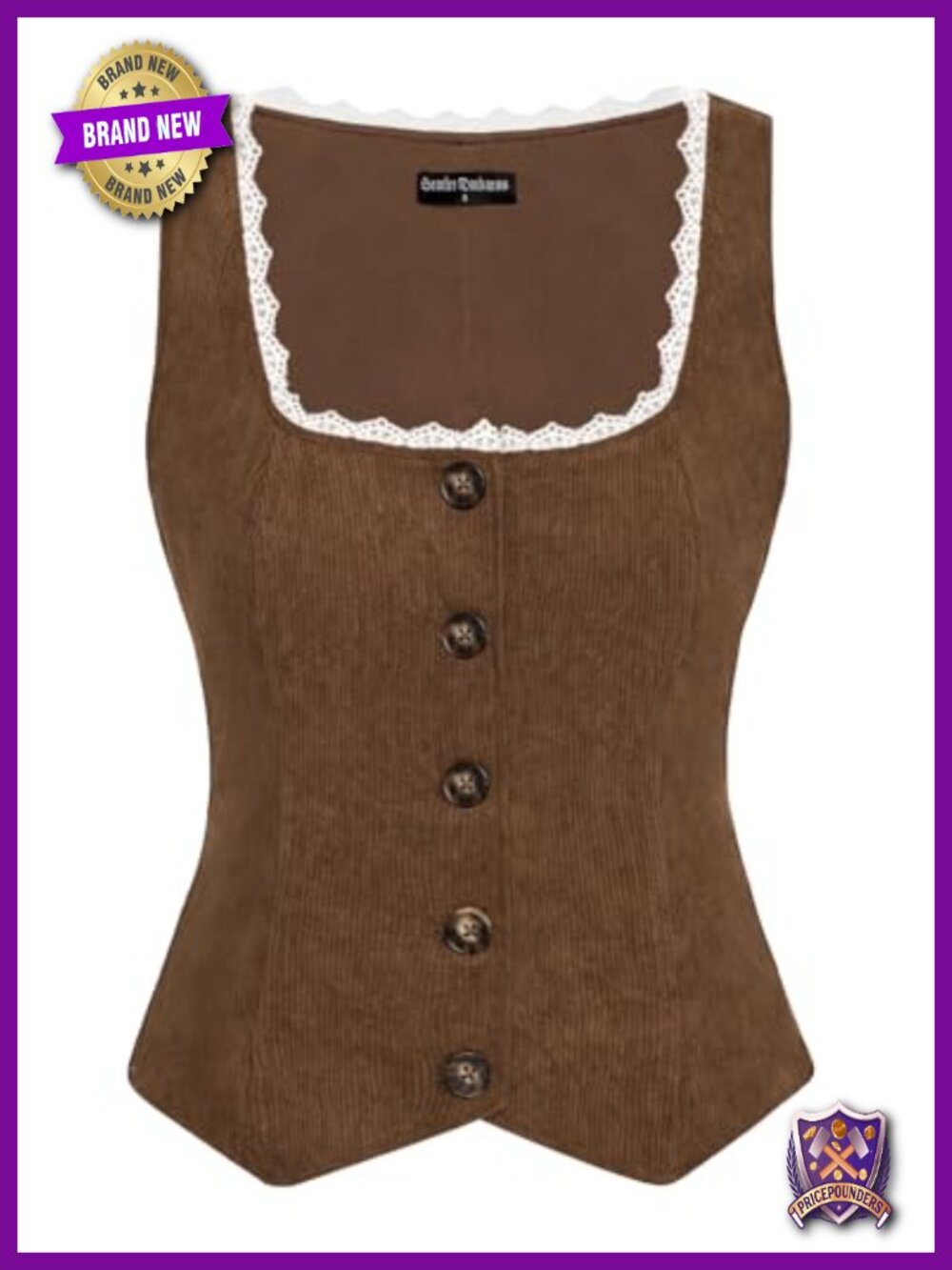Corduroy Renaissance Pirate Vest Corset Vintage Waistcoat